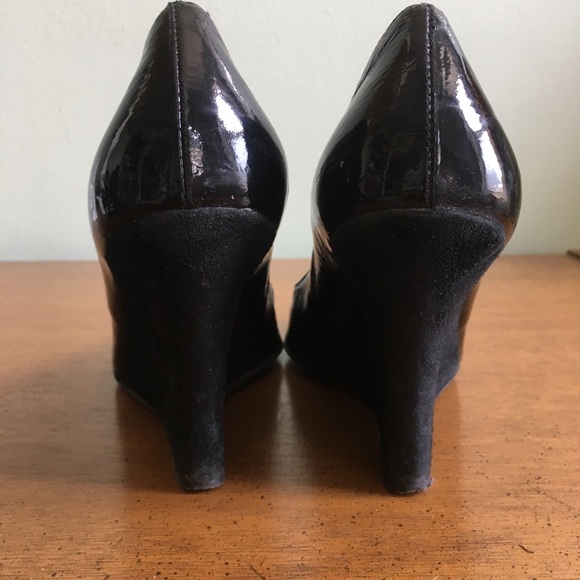 Luisa B Patent Leather wedge heels black Sz 38 - Picture 5 of 8